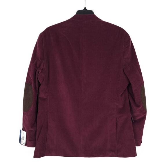 Tommy Hilfiger Men's Modern-Fit 100% Cotton Corduroy Sport Coat Burgundy 48R NWT - Picture 3 of 7